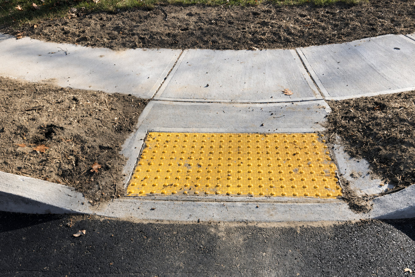 Concrete curbing and sidewalks